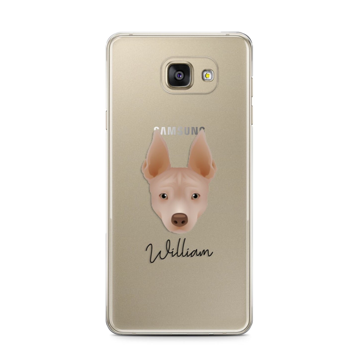 American Hairless Terrier Personalised Samsung Galaxy A7 2016 Case on gold phone