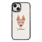 American Hairless Terrier Personalised iPhone 14 Black Impact Case on Silver phone