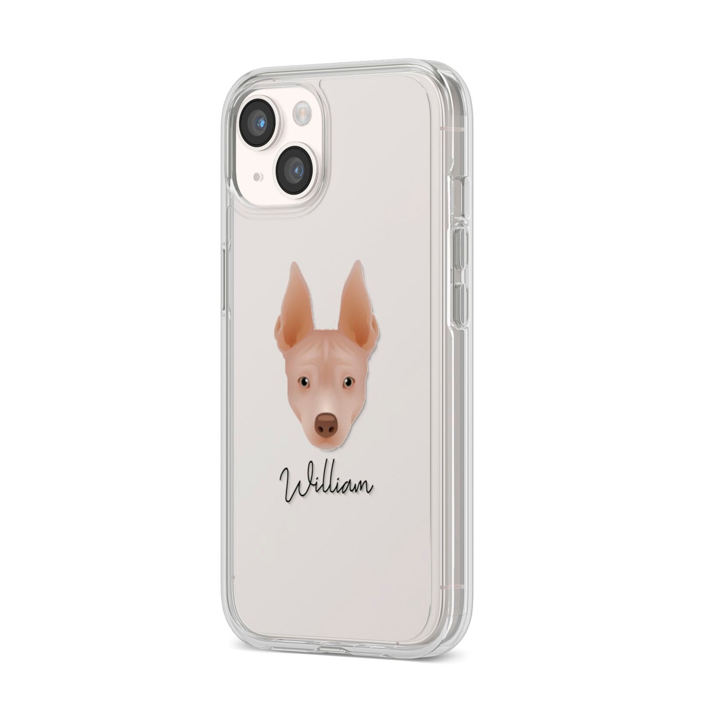 American Hairless Terrier Personalised iPhone 14 Clear Tough Case Starlight Angled Image