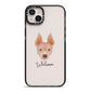 American Hairless Terrier Personalised iPhone 14 Plus Black Impact Case on Silver phone