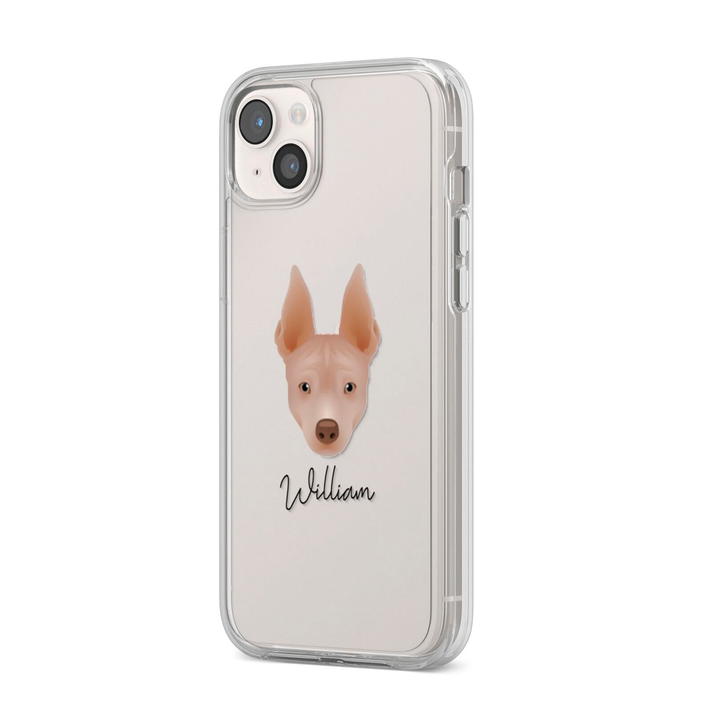 American Hairless Terrier Personalised iPhone 14 Plus Clear Tough Case Starlight Angled Image