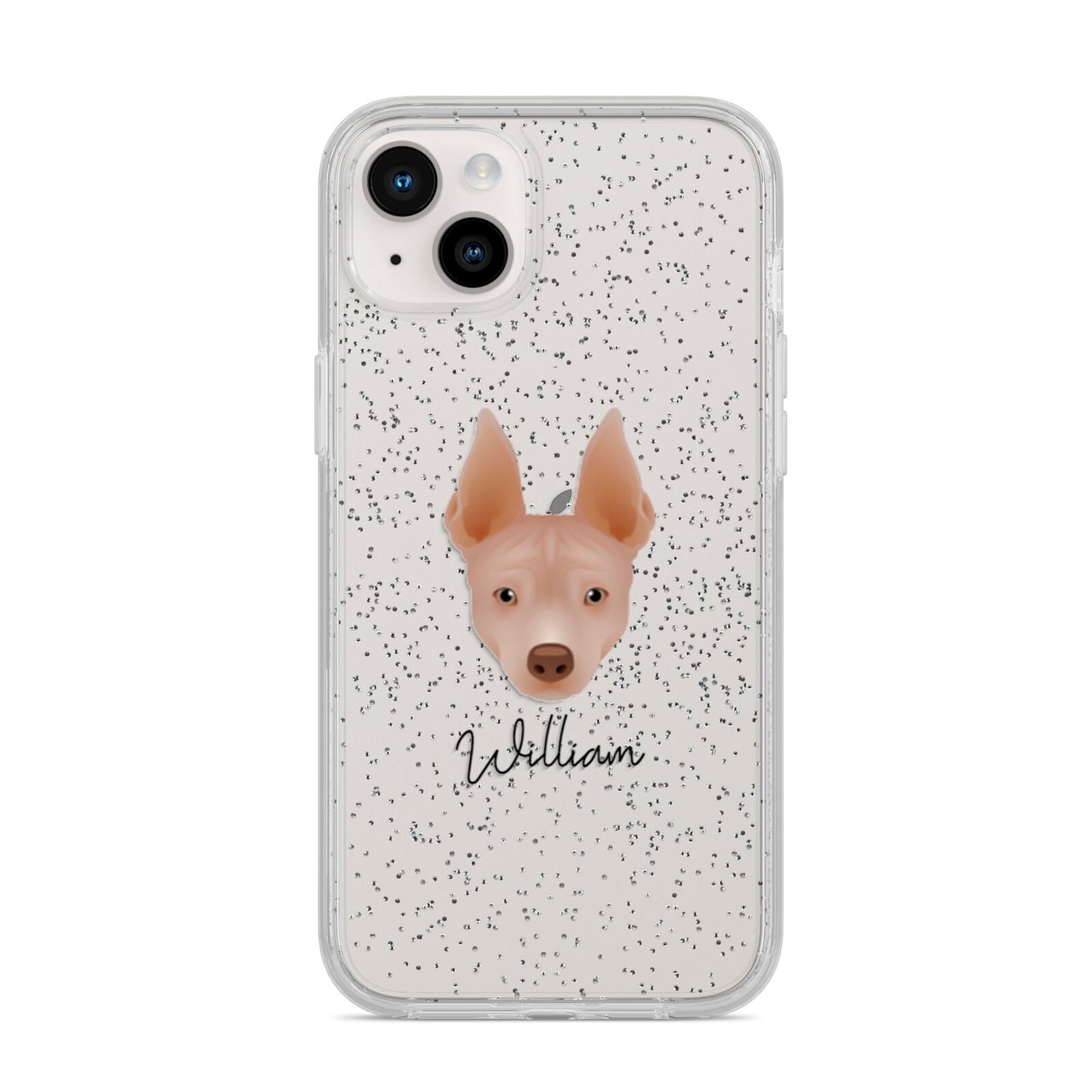 American Hairless Terrier Personalised iPhone 14 Plus Glitter Tough Case Starlight