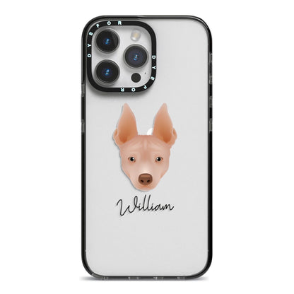 American Hairless Terrier Personalised iPhone 14 Pro Max Black Impact Case on Silver phone