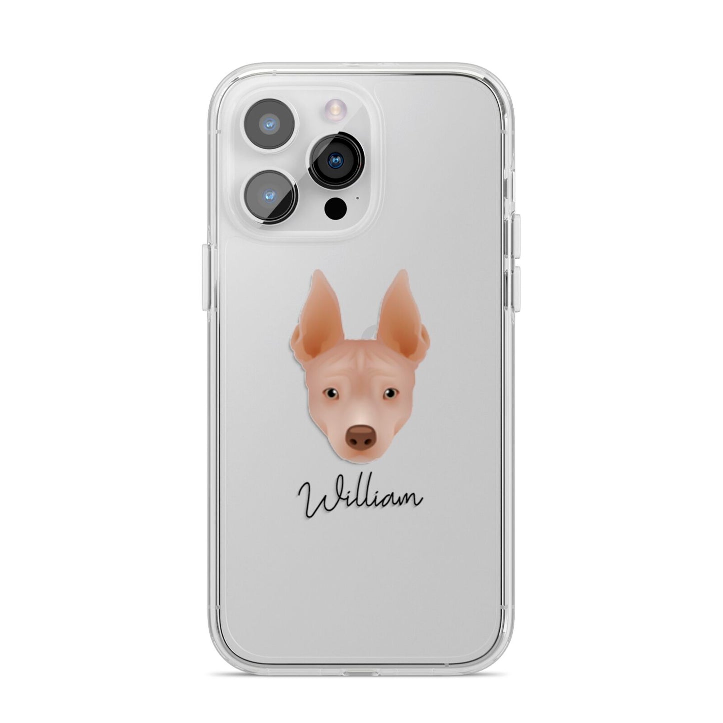 American Hairless Terrier Personalised iPhone 14 Pro Max Clear Tough Case Silver