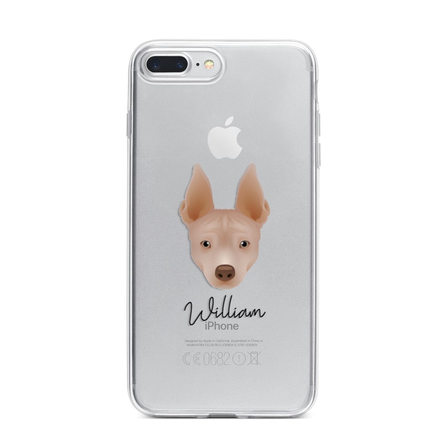 American Hairless Terrier Personalised iPhone 7 Plus Bumper Case on Silver iPhone