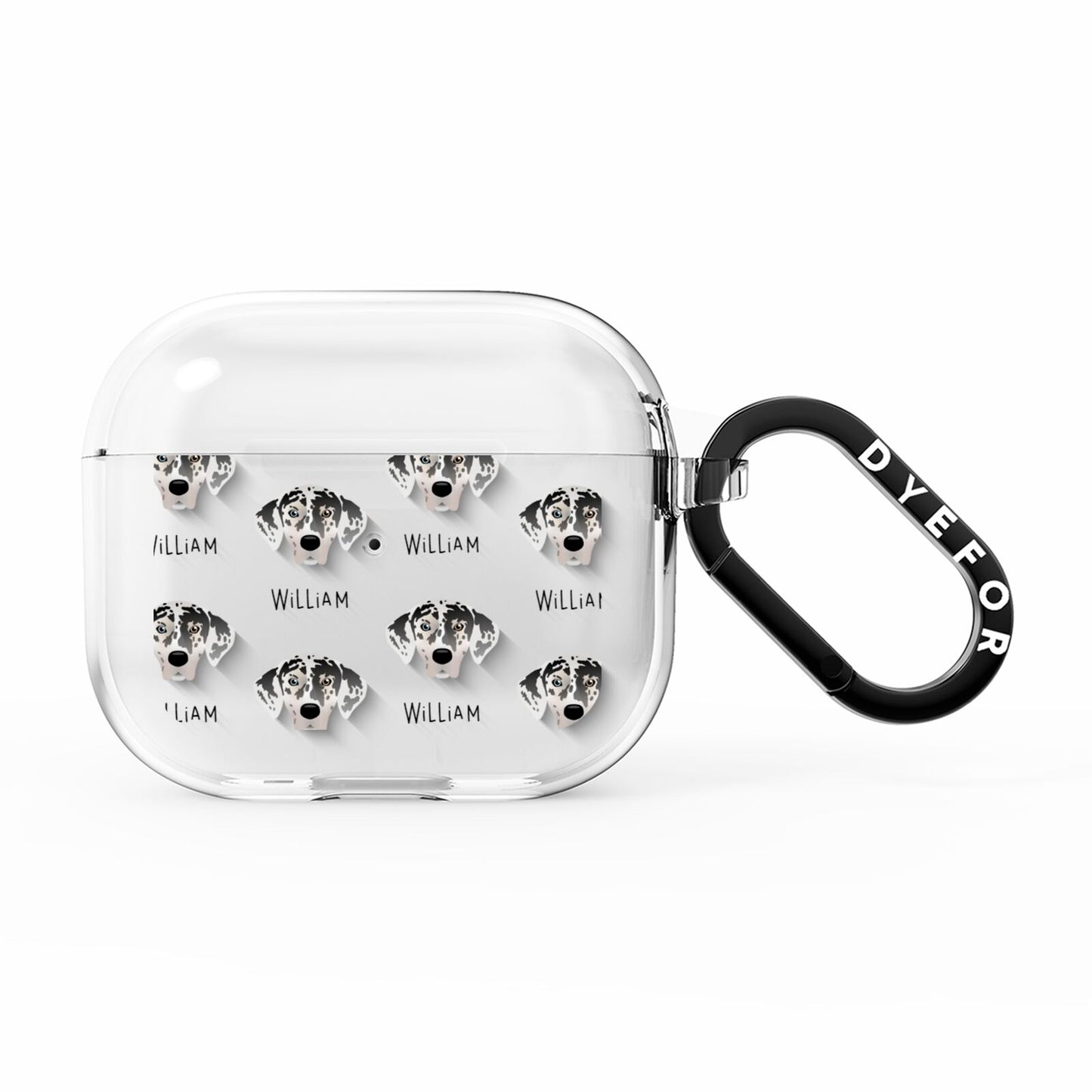 American Leopard Hound Icon with Name AirPods Clear Case 3rd Gen