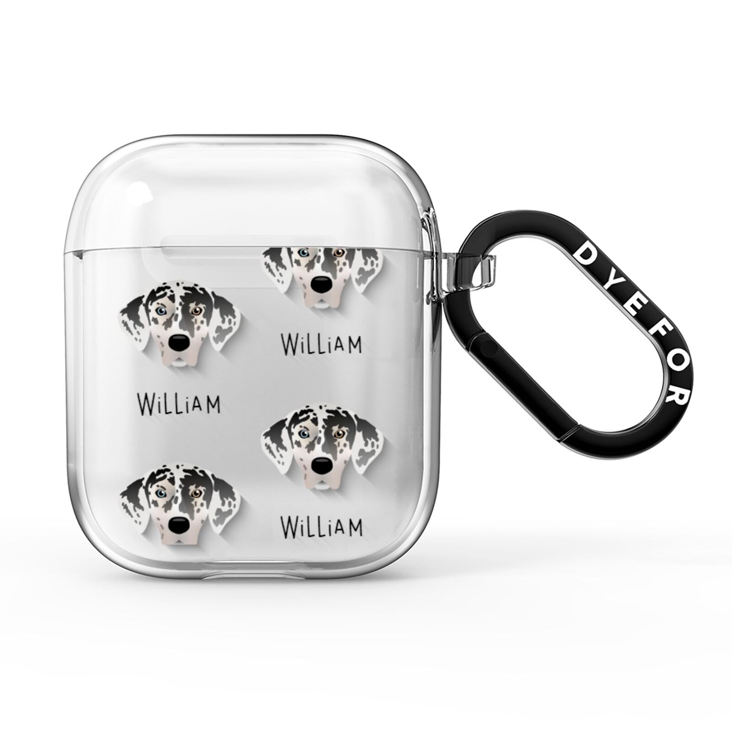 American Leopard Hound Icon with Name AirPods Clear Case