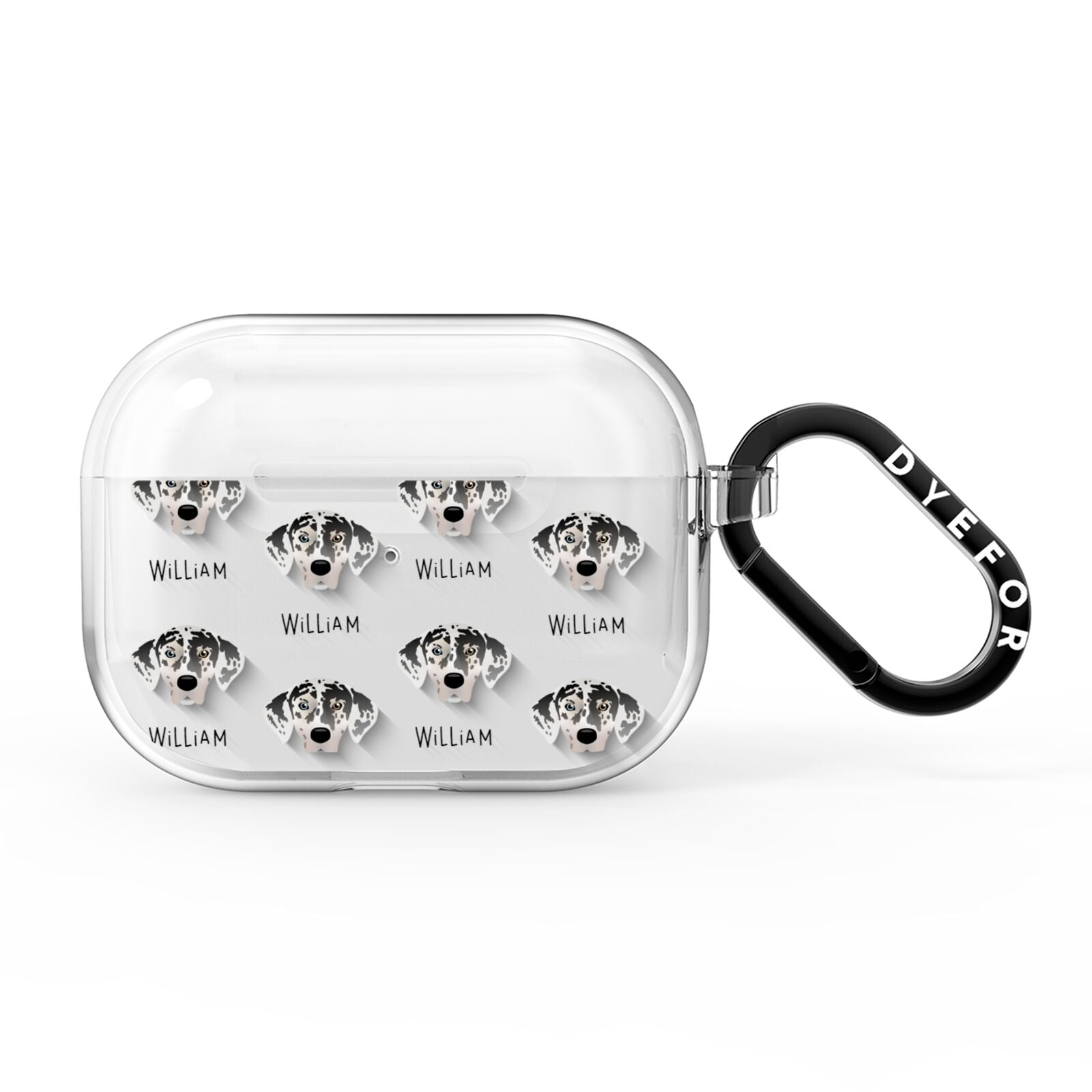 American Leopard Hound Icon with Name AirPods Pro Clear Case