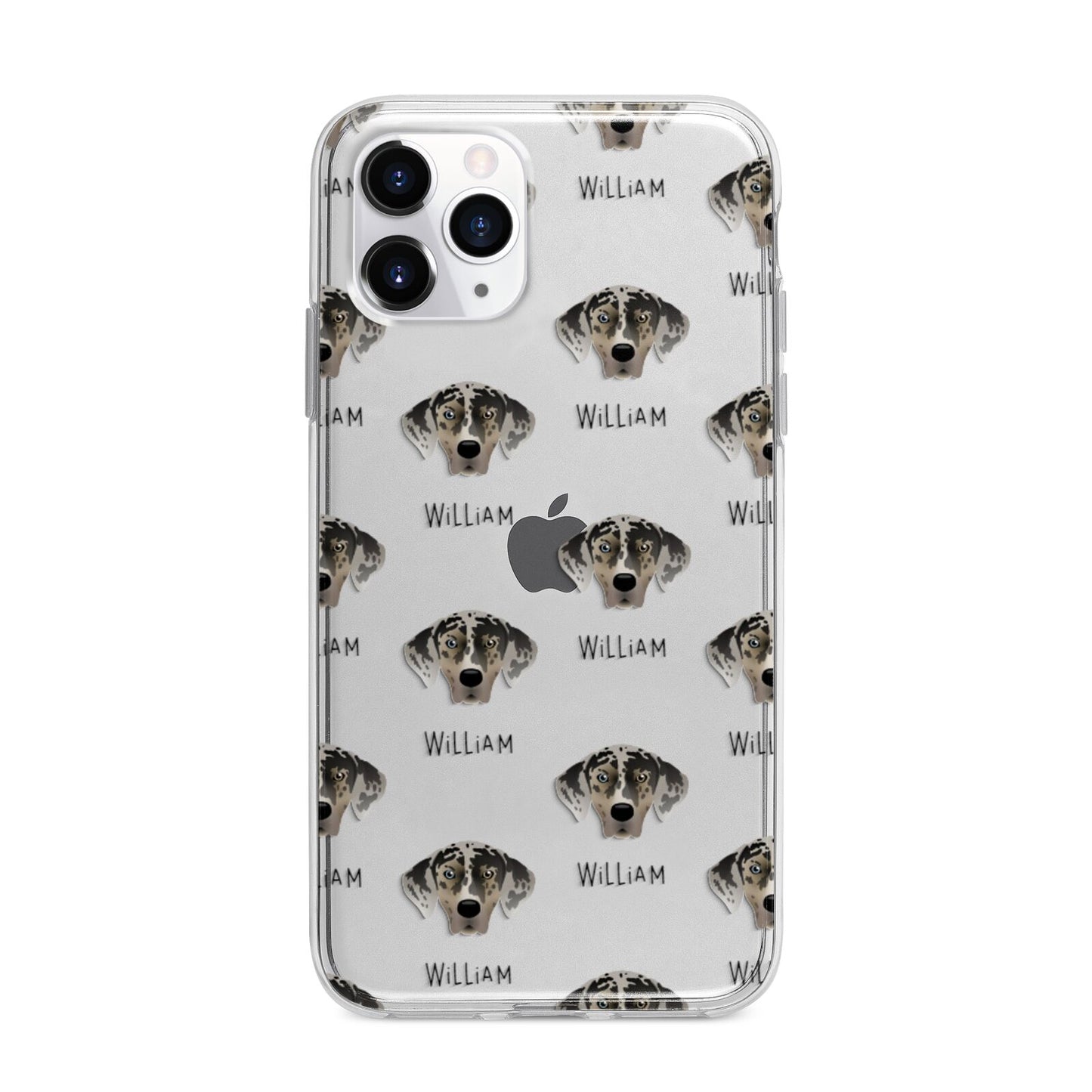 American Leopard Hound Icon with Name Apple iPhone 11 Pro Max in Silver with Bumper Case