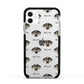 American Leopard Hound Icon with Name Apple iPhone 11 in White with Black Impact Case