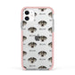 American Leopard Hound Icon with Name Apple iPhone 11 in White with Pink Impact Case