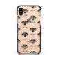 American Leopard Hound Icon with Name Apple iPhone Xs Impact Case Black Edge on Gold Phone