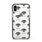 American Leopard Hound Icon with Name Apple iPhone Xs Impact Case Black Edge on Silver Phone