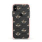 American Leopard Hound Icon with Name Apple iPhone Xs Impact Case Pink Edge on Black Phone