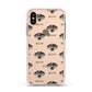American Leopard Hound Icon with Name Apple iPhone Xs Impact Case Pink Edge on Gold Phone