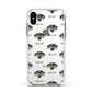 American Leopard Hound Icon with Name Apple iPhone Xs Impact Case White Edge on Silver Phone