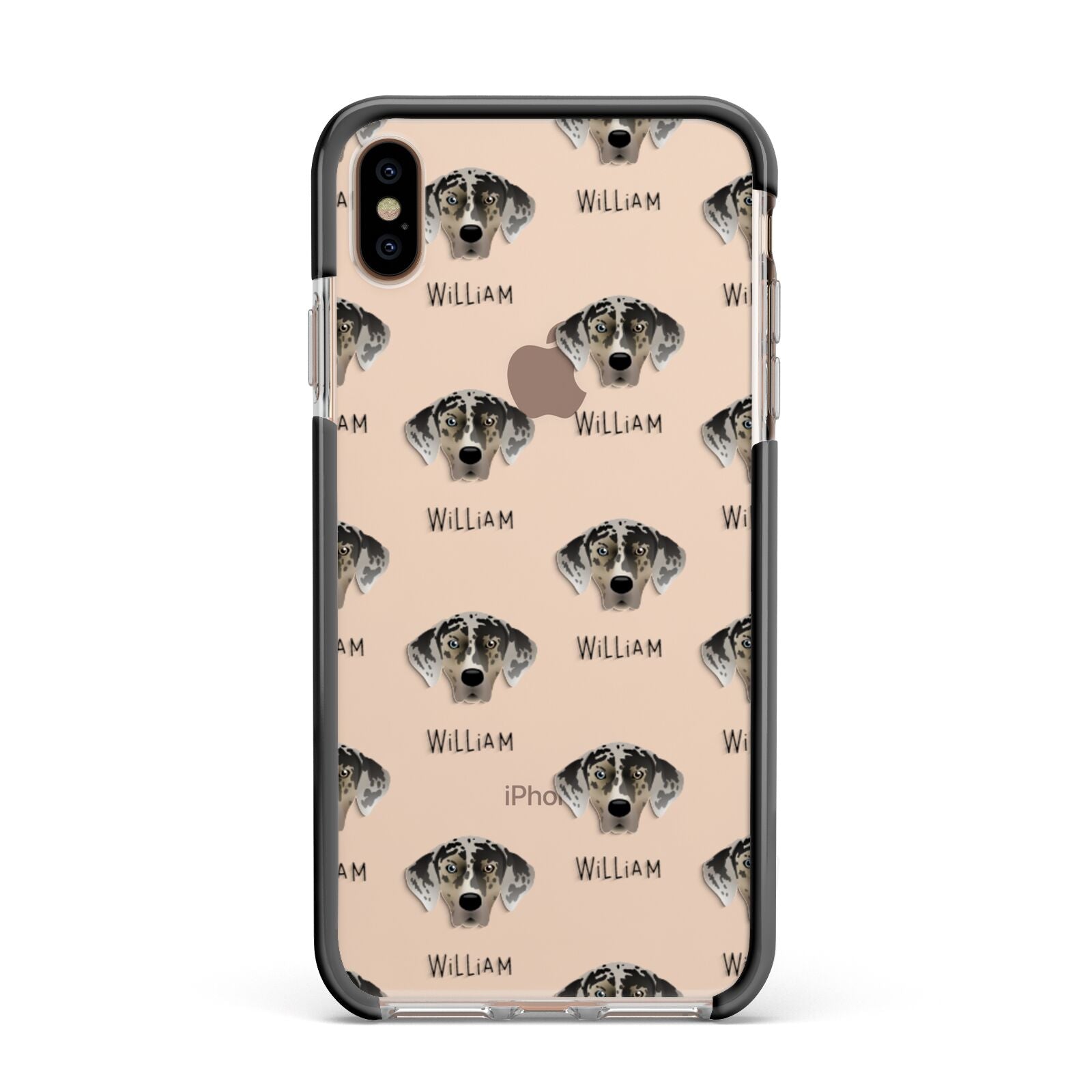 American Leopard Hound Icon with Name Apple iPhone Xs Max Impact Case Black Edge on Gold Phone