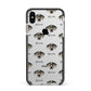 American Leopard Hound Icon with Name Apple iPhone Xs Max Impact Case Black Edge on Silver Phone