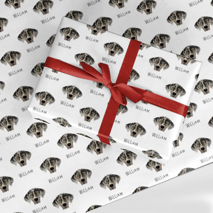 American Leopard Hound Icon with Name Custom Wrapping Paper