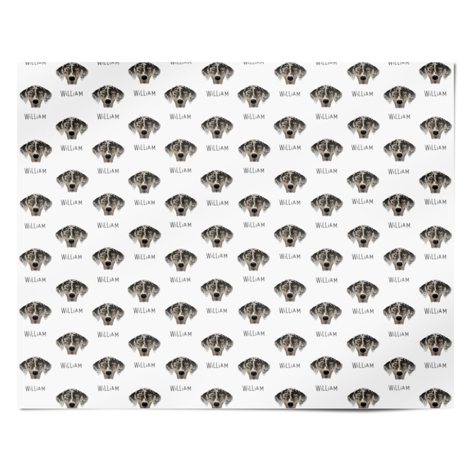 American Leopard Hound Icon with Name Personalised Wrapping Paper Alternative