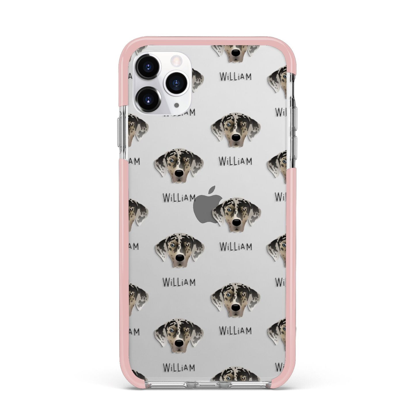 American Leopard Hound Icon with Name iPhone 11 Pro Max Impact Pink Edge Case