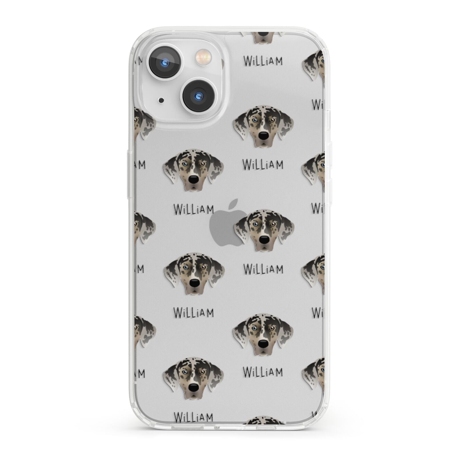 American Leopard Hound Icon with Name iPhone 13 Clear Bumper Case
