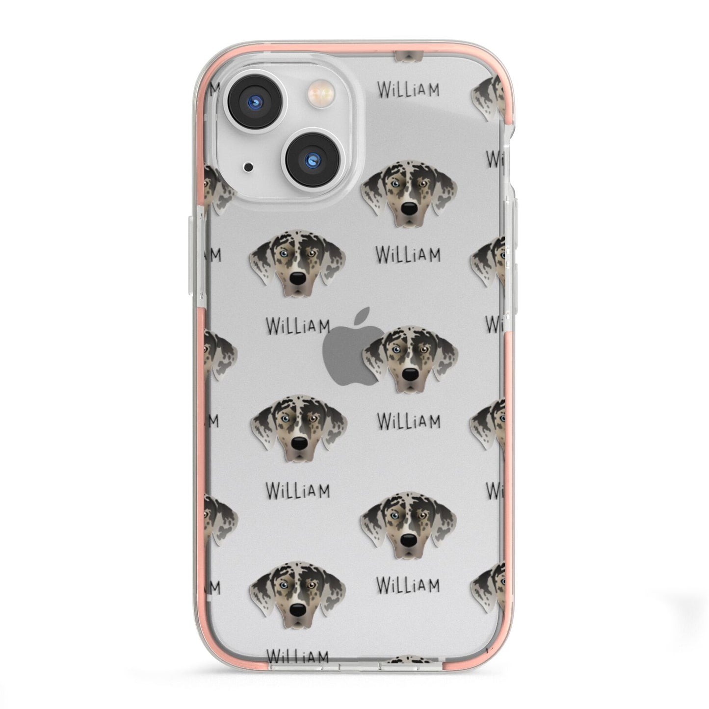 American Leopard Hound Icon with Name iPhone 13 Mini TPU Impact Case with Pink Edges