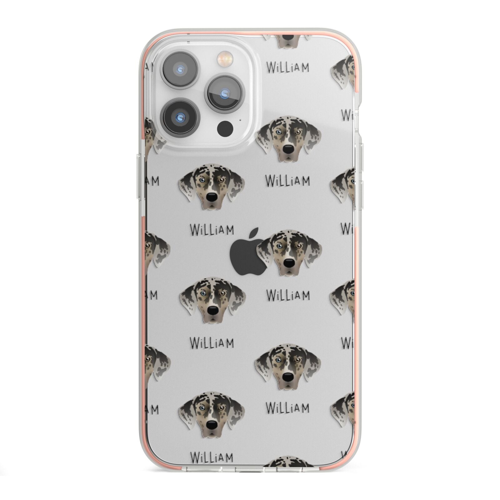 American Leopard Hound Icon with Name iPhone 13 Pro Max TPU Impact Case with Pink Edges
