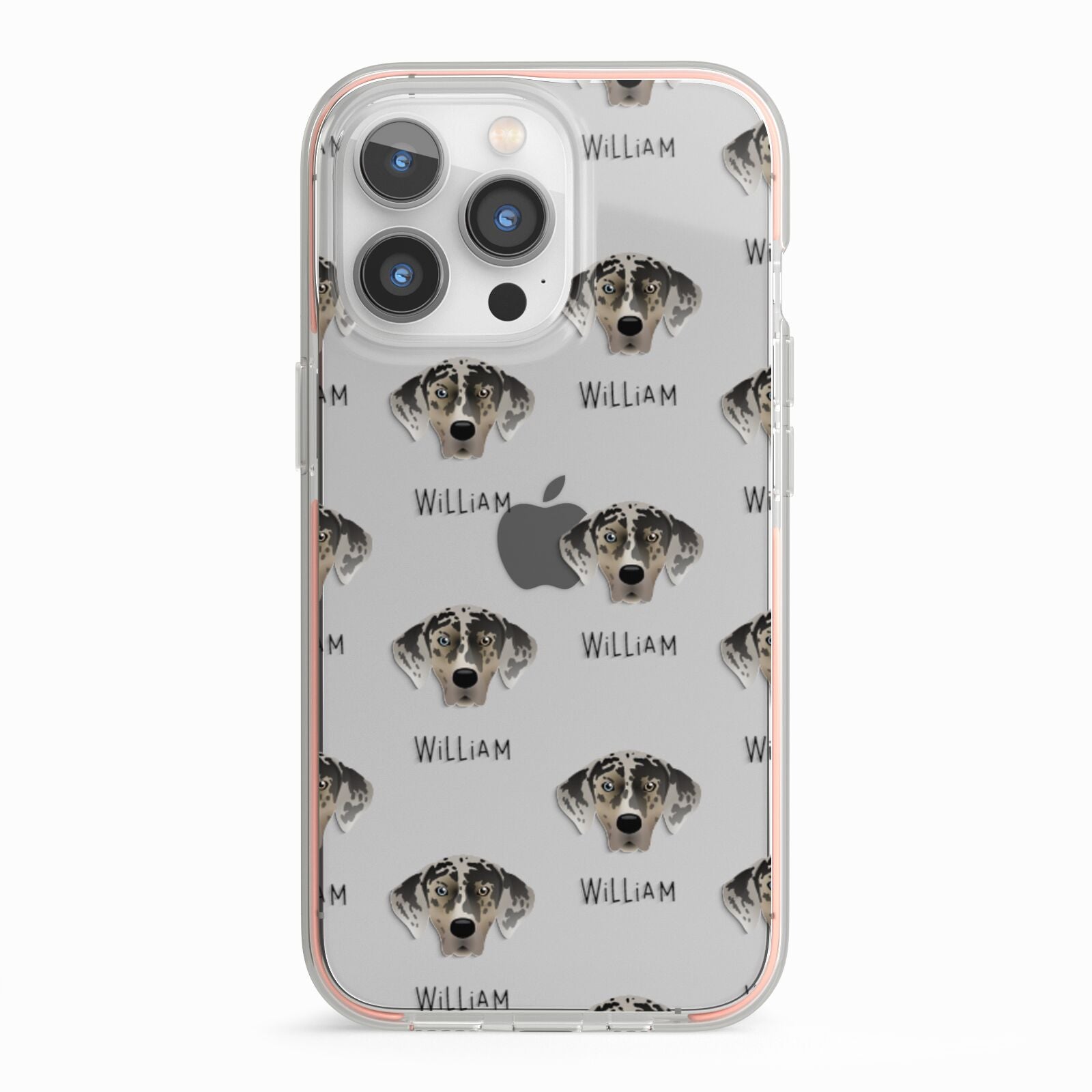 American Leopard Hound Icon with Name iPhone 13 Pro TPU Impact Case with Pink Edges