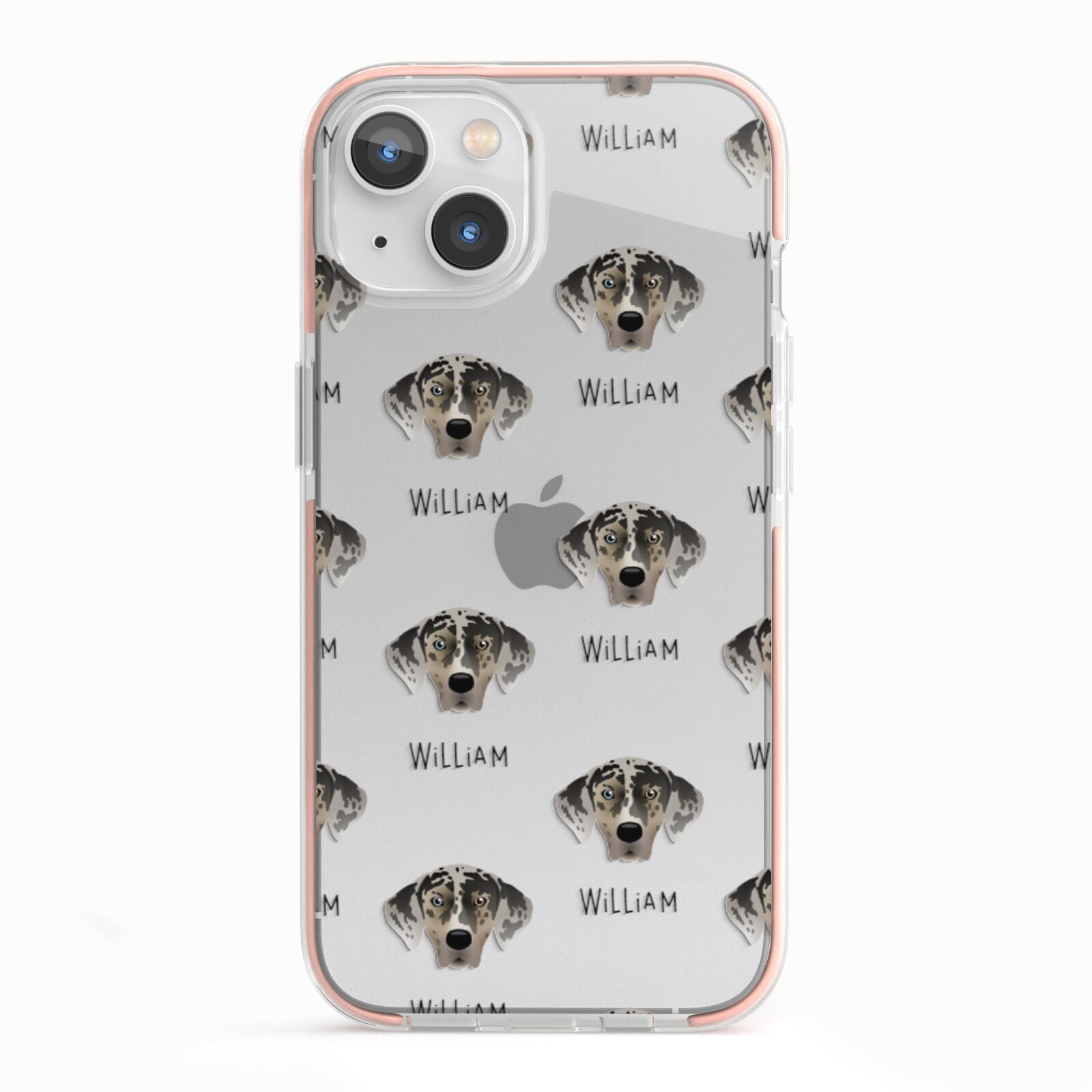 American Leopard Hound Icon with Name iPhone 13 TPU Impact Case with Pink Edges
