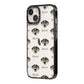 American Leopard Hound Icon with Name iPhone 14 Black Impact Case Side Angle on Silver phone