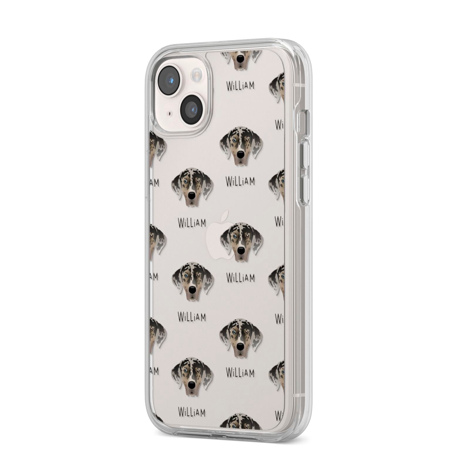 American Leopard Hound Icon with Name iPhone 14 Plus Clear Tough Case Starlight Angled Image