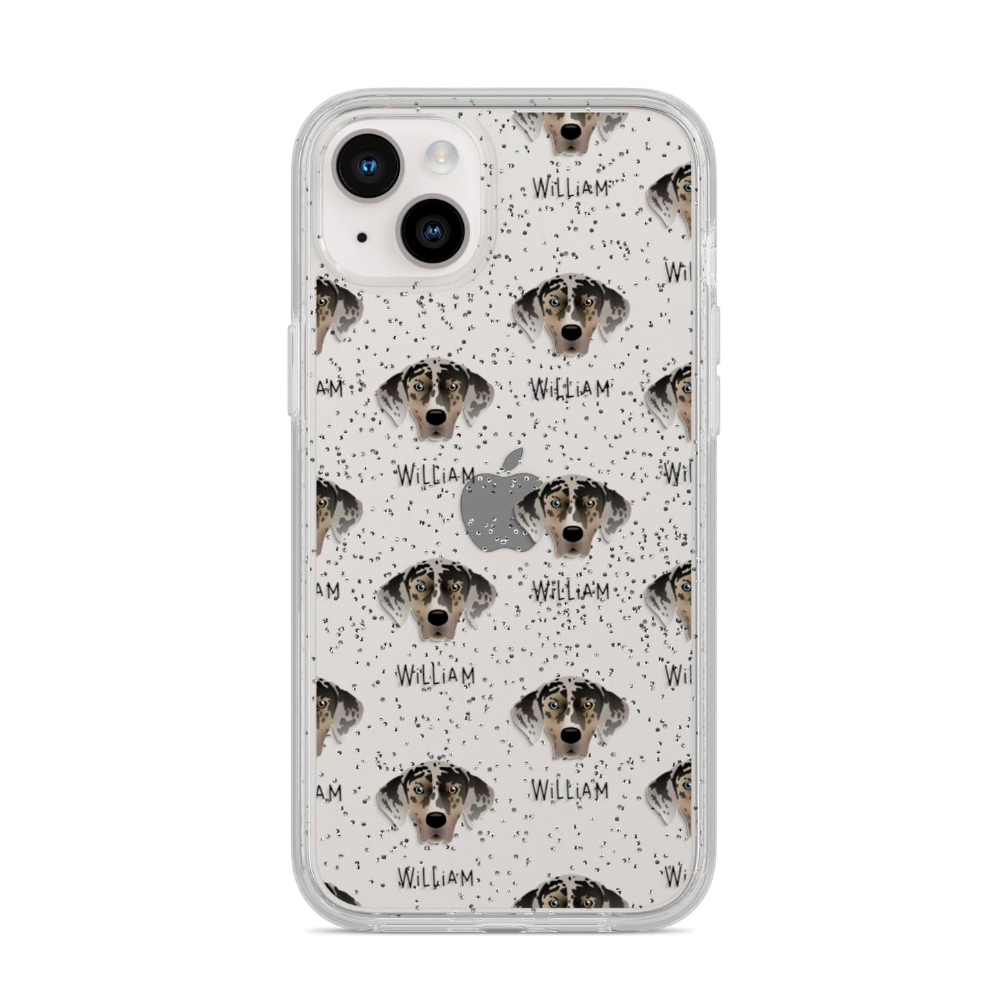 American Leopard Hound Icon with Name iPhone 14 Plus Glitter Tough Case Starlight