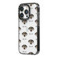 American Leopard Hound Icon with Name iPhone 14 Pro Black Impact Case Side Angle on Silver phone