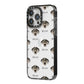 American Leopard Hound Icon with Name iPhone 14 Pro Max Black Impact Case Side Angle on Silver phone
