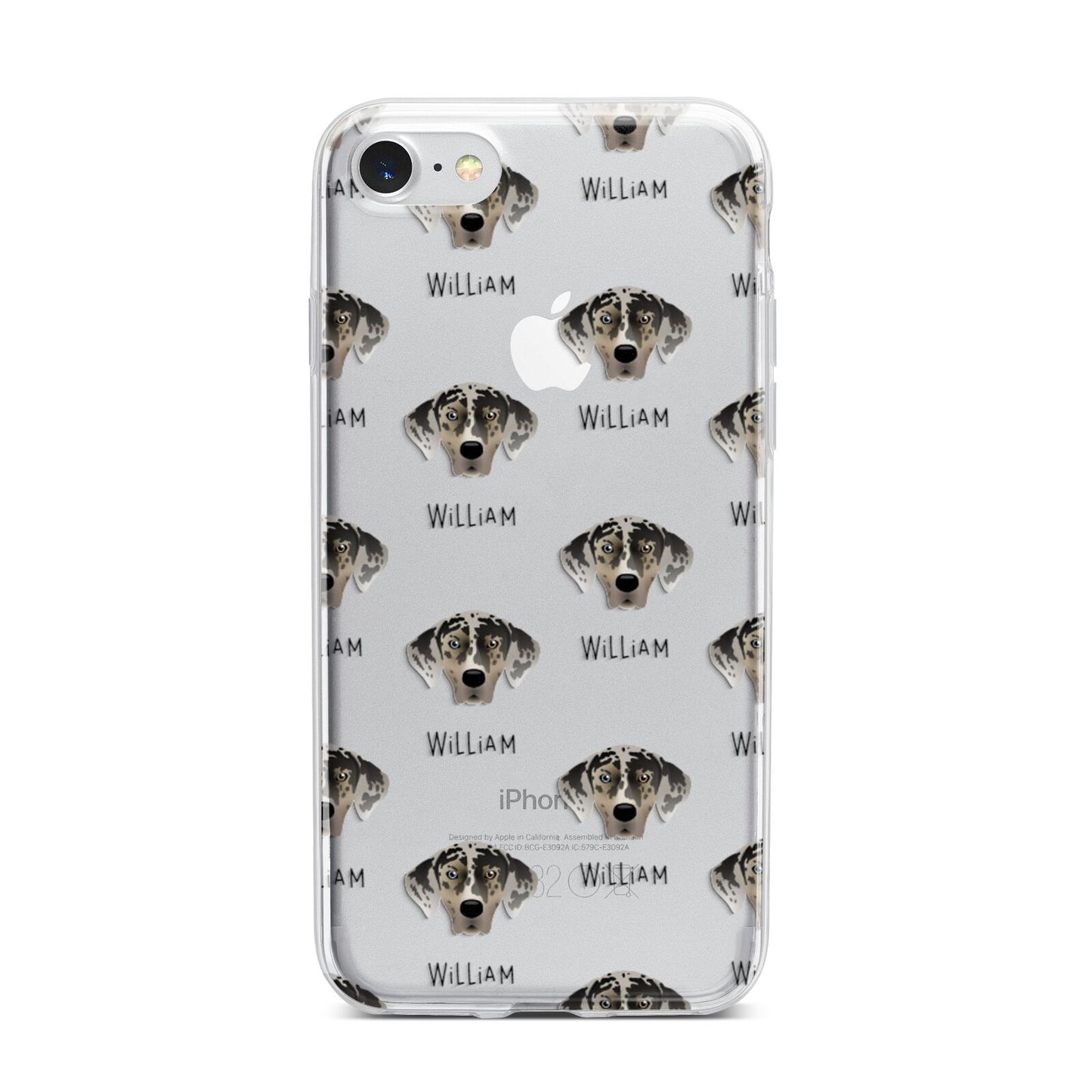 American Leopard Hound Icon with Name iPhone 7 Bumper Case on Silver iPhone