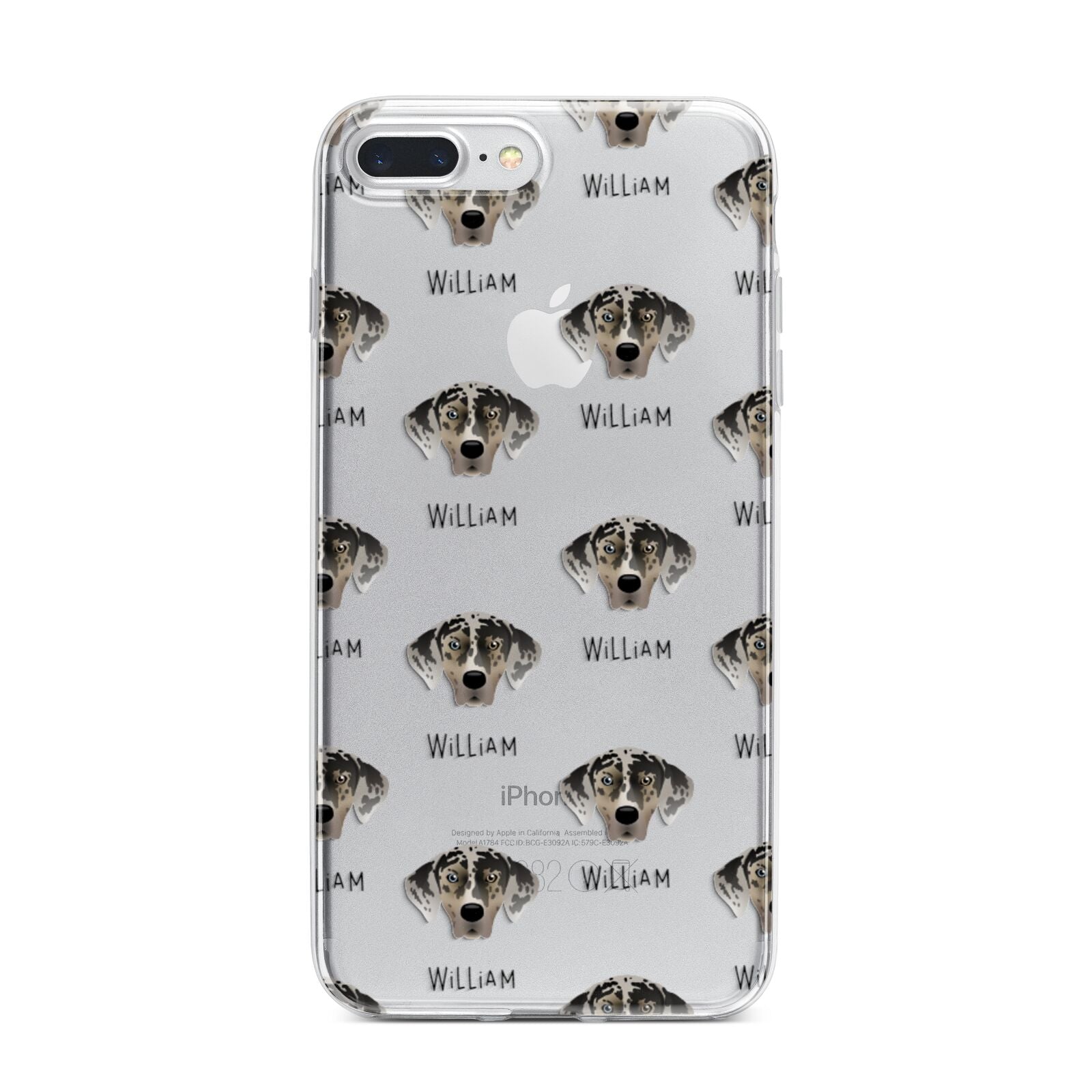 American Leopard Hound Icon with Name iPhone 7 Plus Bumper Case on Silver iPhone