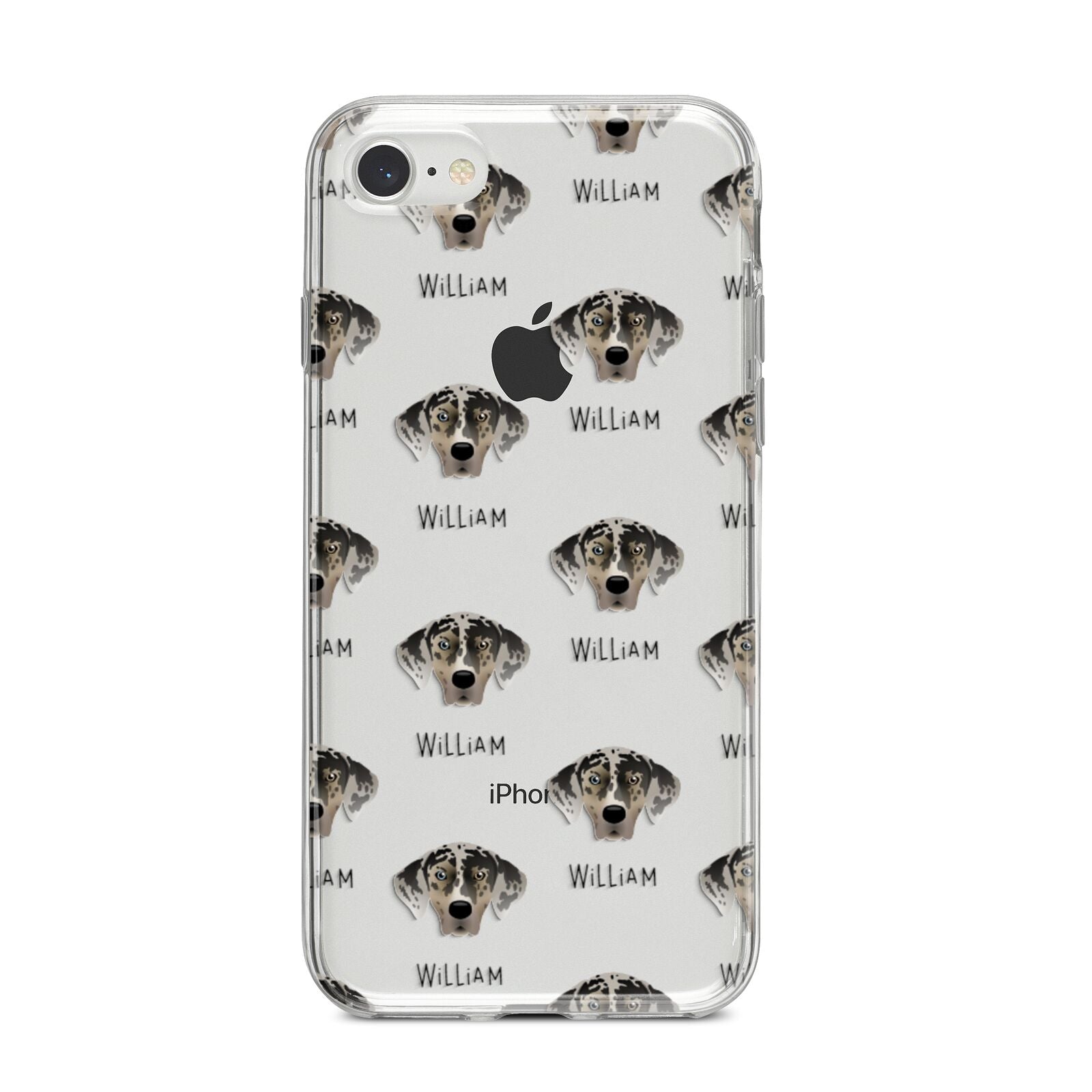 American Leopard Hound Icon with Name iPhone 8 Bumper Case on Silver iPhone
