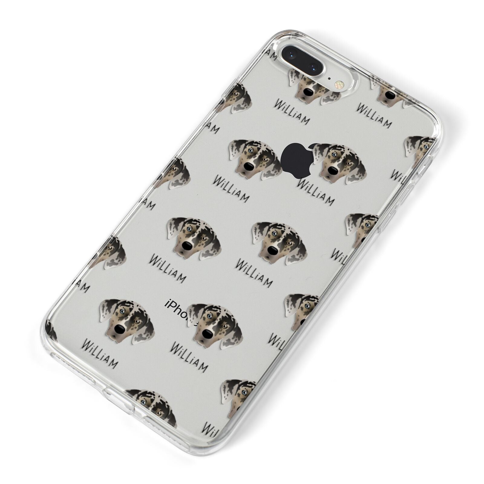 American Leopard Hound Icon with Name iPhone 8 Plus Bumper Case on Silver iPhone Alternative Image