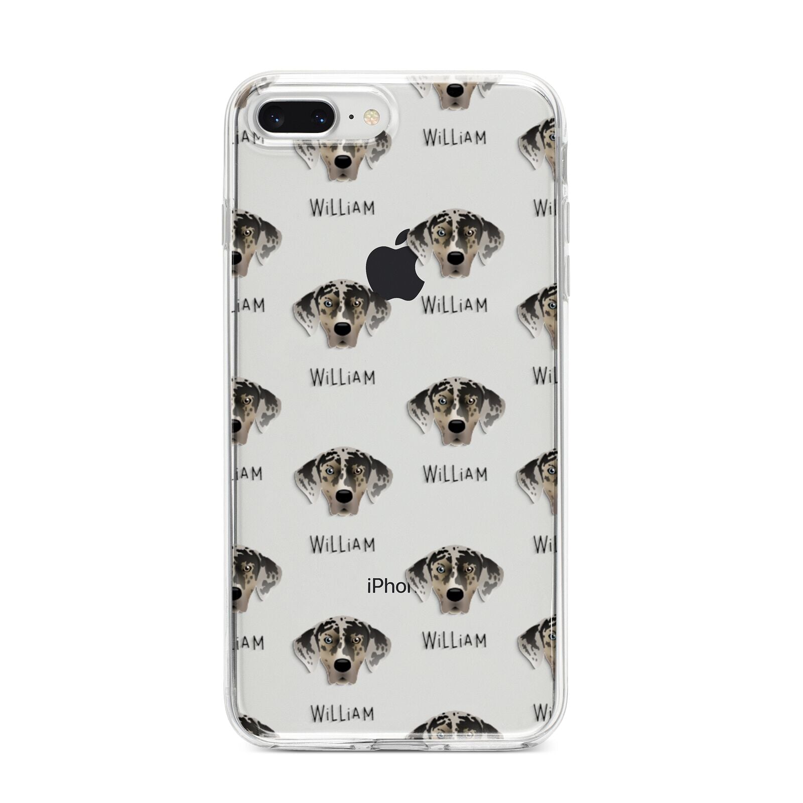American Leopard Hound Icon with Name iPhone 8 Plus Bumper Case on Silver iPhone