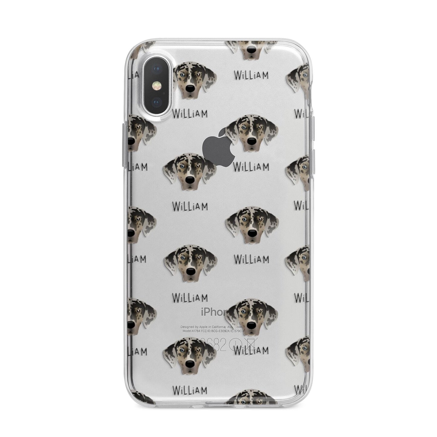 American Leopard Hound Icon with Name iPhone X Bumper Case on Silver iPhone Alternative Image 1