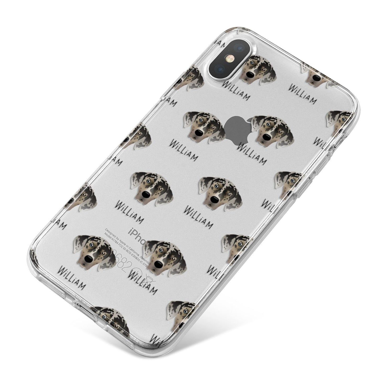 American Leopard Hound Icon with Name iPhone X Bumper Case on Silver iPhone