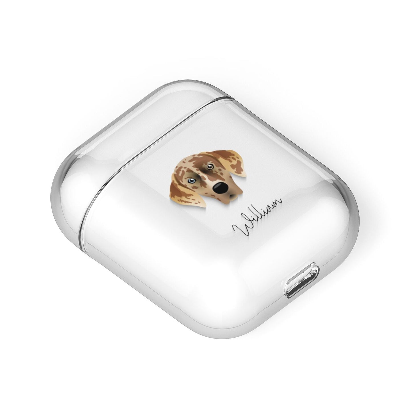 American Leopard Hound Personalised AirPods Case Laid Flat