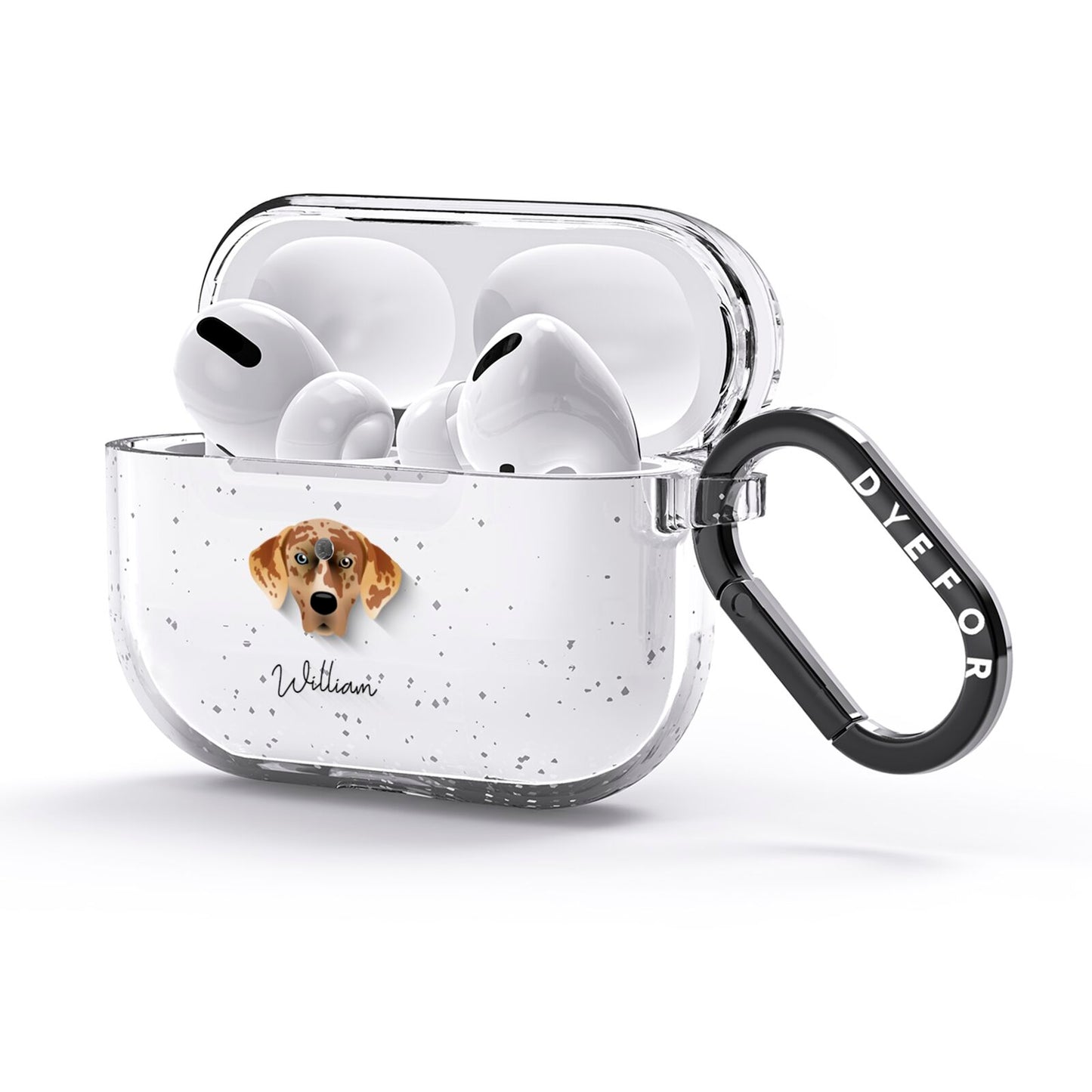 American Leopard Hound Personalised AirPods Glitter Case 3rd Gen Side Image