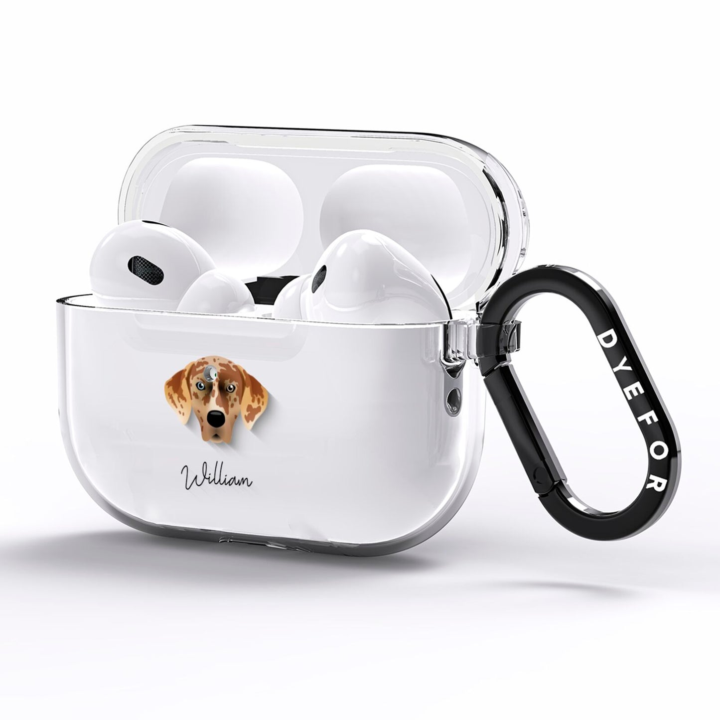 American Leopard Hound Personalised AirPods Pro Clear Case Side Image