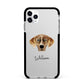 American Leopard Hound Personalised Apple iPhone 11 Pro Max in Silver with Black Impact Case