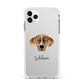 American Leopard Hound Personalised Apple iPhone 11 Pro Max in Silver with White Impact Case