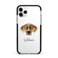 American Leopard Hound Personalised Apple iPhone 11 Pro in Silver with Black Impact Case