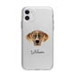 American Leopard Hound Personalised Apple iPhone 11 in White with Bumper Case