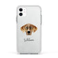 American Leopard Hound Personalised Apple iPhone 11 in White with White Impact Case